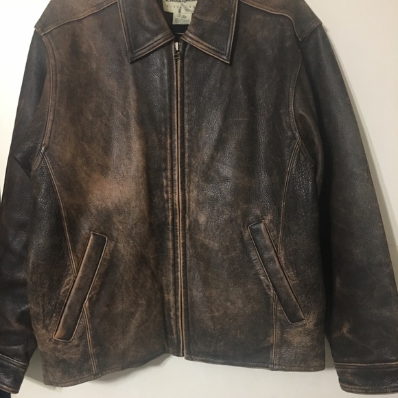 Eddie Bauer Distressed Leather Jacket 